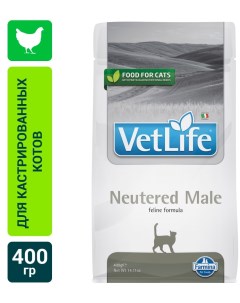 Сухой корм для кастрированных котов Farmina Vet Life Cat Neutered Male диетический с курицей 400г Farmina pet foods