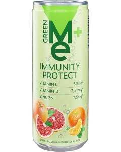 Напиток GreenMe Plus Immunity Protect с витамином С D и цинком 330мл Ubg