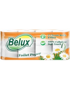 Туалетная бумага Belux 8 рулонов 2 слоя Семья и комфорт