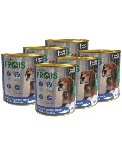 Влажный корм для собак Frais HD Сочные кусочки мяса в желе с лососем 850г упаковка 6 шт Ооо глобал петфуд