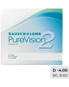 Контактные линзы Pure Vision 2 Ежемесячные 4 00 14 0 8 6 6шт Bausch+lomb