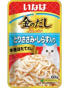 Влажный корм для кошек Ciao Kinnodashi Куриное филе с мальками ширасу 60г упаковка 48 шт Inaba petfood