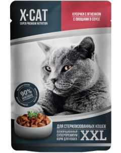 Влажный корм для стерилизованных кошек X CAT Ягненок с овощами в соусе 85г Ип михайлова м.в.