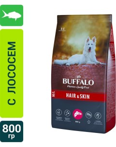 Сухой корм для собак Mr Buffalo Hair Skin с лососем 800г No vendor