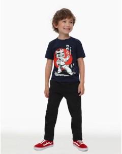 Тёмно синяя футболка с аниме принтом для мальчика Gloria jeans