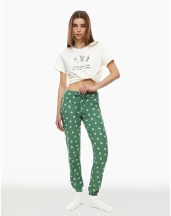 Зелёные пижамные брюки Jogger с цветочным принтом Gloria jeans