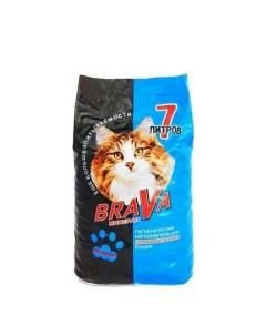 Наполнитель впитывающий минеральный для длинношерстных кошек 7 л Brava