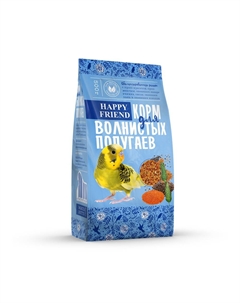 Корм для птиц для волнистых попугаев 500г Happy friend