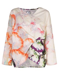 Anntian блузка асимметричного кроя с принтом нейтральные цвета Anntian