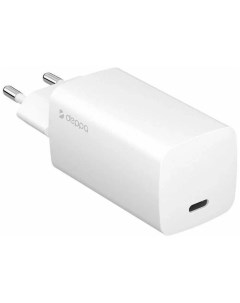 Сетевое зарядное устройство Power Delivery QC 3 0 GaN 65W USB Type C белое 11433 Deppa