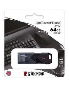 USB Flash накопитель 64GB DataTraveler Exodia Onyx DTXON 64GB USB 3 0 Черный Kingston