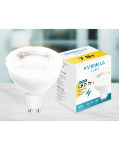 Лампа светодиодная GU10 7W 3000K белая 207863 Ambrella light