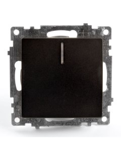 Выключатель одноклавишный Катрин с подсветкой черный GLS10 7101 05 39605 Stekker