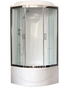 Душевая кабина 90х90 хром стекло прозрачное Royal bath