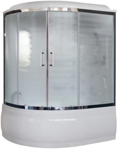 Душевая кабина 150х100 правая хром стекло матовое с гидромассажем Royal bath