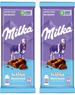 Шоколад Milka Bubbles Молочный пористый 76г упаковка 2 шт Mondelez