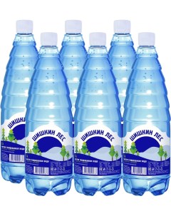 Вода питьевая газированная 1л упаковка 6 шт Шишкин лес