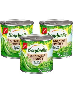 Горошек зеленый Молодой 212мл упаковка 3 шт Bonduelle