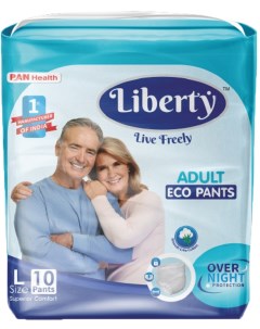 Подгузники трусики для взрослых Liberty Eco Pants L 75 100см 10шт Pan healthcare limited
