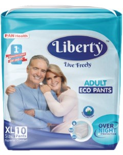 Подгузники трусики для взрослых Liberty Eco Pants XL 90 125см 10шт Pan healthcare limited