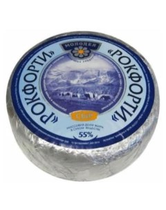 Сыр мягкий Рокфорти с голубой плесенью 55 БЗМЖ вес Молодея