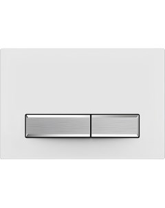 Кнопка смыва 009A 1 Slim Белая глянец клавиша прямоугольная никель KDI 0000022 Aquatek