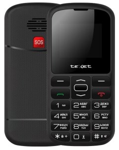 Телефон TM B316 черный красный Texet