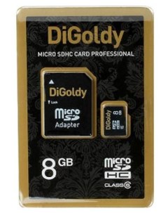 Карта памяти microSDHC 8GB Class10 адаптер SD Digoldy