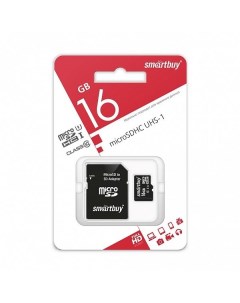 Карта памяти MicroSDHC16GB Class10 адаптер LE Smartbuy
