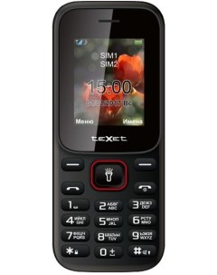 Телефон TM 128 черный красный Texet