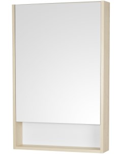 Шкаф с зеркалом Сканди 55 Белый Дуб Верона 1A252102SDB20 Акватон