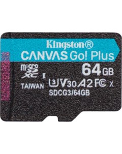 Карта памяти Canvas Go Plus microSDXC 64Gb Class10 SDCG3 64GB adapter Kingston