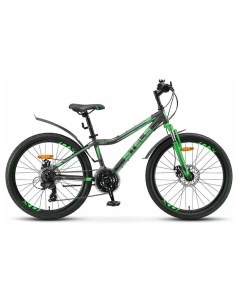 Велосипед для подростков Navigator 410 MD 24 21 SP V010 Чёрный зелёный LU091556 LU082934 12 Stels