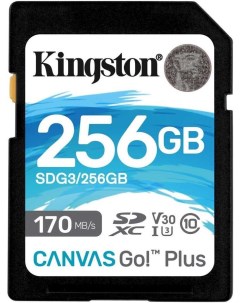 Карта памяти Canvas Go Plus SDXC 256Gb UHS I U3 V30 SDG3 256GB Kingston
