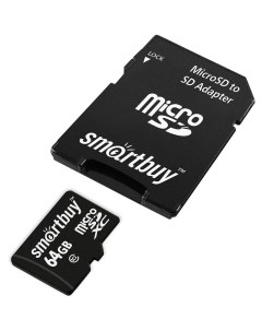 Карта памяти MicroSDXC 64GB Class10 LE SB64GBSDCL10 01LE адаптер Smartbuy