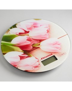Кухонные весы КС 6503 Розовые тюльпаны Аксинья