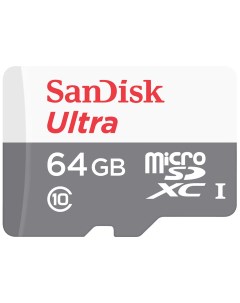 Карта памяти microSDXC 64Gb Class10 SDSQUNR 064G GN3MN Ultra Light Sandisk