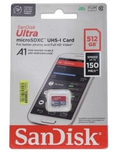 Карта памяти MicroSD Ultra C10 UHS I 150MB s 512GB без адаптера SDSQUAC 512G Sandisk