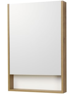 Шкаф с зеркалом Сканди 55 Белый Дуб Рустикальный 1A252102SDZ90 Акватон