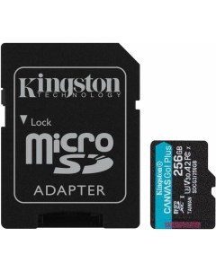 Карта памяти Canvas Go Plus microSDXC UHS I U3 256ГБ Class 10 SDCG3 256GB переходник SD Kingston