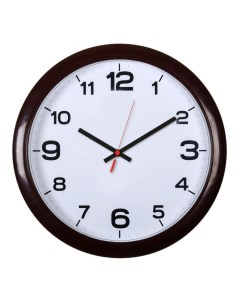 Часы настенные WALLC R87P 29см темно коричневый белый Бюрократ