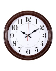 Часы настенные WALLC R85P 35см коричневый белый Бюрократ