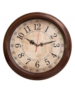Часы настенные WallC R77P коричневый Бюрократ