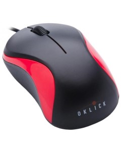 Компьютерная мышь 115S черный красный USB Oklick