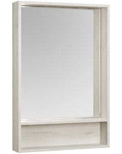 Шкаф с зеркалом Флай 60 Дуб Крафт белый 1A237602FA860 Акватон
