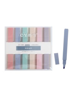 Набор маркеров-текстовыделителей, 6 пастельных цветов, корпус квадратный Nobrand