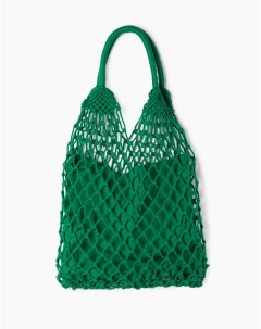 Зелёная сумка сетка из текстиля Gloria jeans