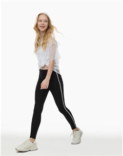 Чёрные легинсы с принтом для девочки Gloria jeans