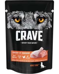 Полнорационный консервированный корм для взрослых собак всех пород с курицей 85 г Crave