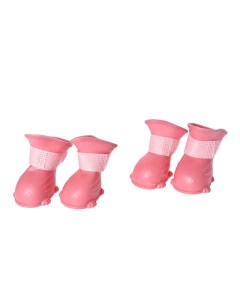 Ботинки для собак Rain S 4х3х5 5см розовые Foxie